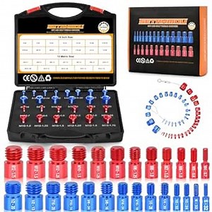 Nut and Bolt Thread Checker - 26 PCS Bolt and Nut Identifier with Loop Line Bolt Size and Thread Gauge (12 Metric and 14 Inch) Specially Suitable for Size Check on Tricky and Narrow Area