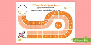 7 Times Table Space Race Worksheet