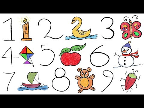 How to Draw Anything from Numbers 1-10 | Number Arts| Easy Drawing Techniques