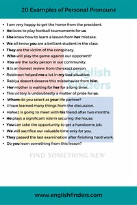 20 Useful Examples Of Personal Pronouns | English Finders