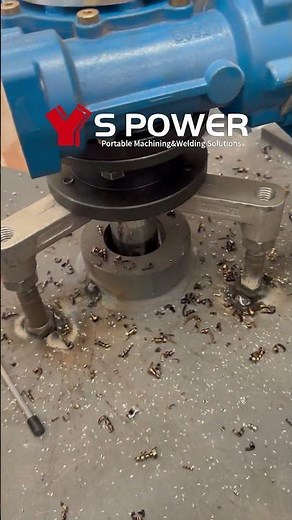 portable line boring machine on site -S POWER