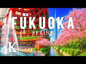 Spring Fukuoka 4K, Japan 🌸 – Exploring Maizuru Park & Sakura-Filled Paths Around Fukuoka Castle