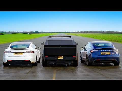 Cyberbeast v Fastest Teslas: DRAG RACE