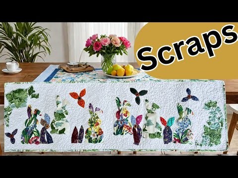 Create an Adorable EASTER BUNNY Quilt Table Runner for Spring FROM SCRAPS