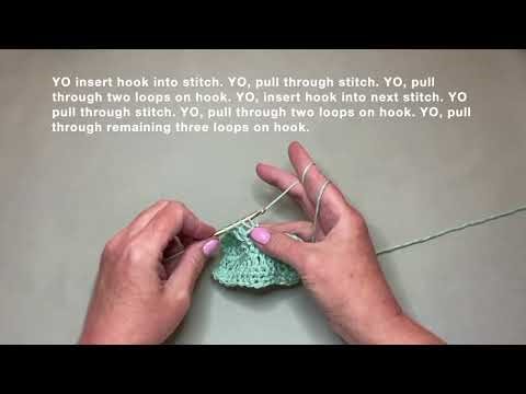 Left Handed Double Crochet Decrease (dc dec)