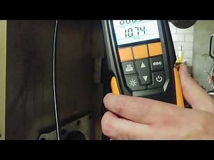 Analyze oil burning hot air furnace with Testo 310