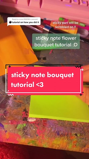 How to Make a Sticky Note Flower Bouquet Tutorial
