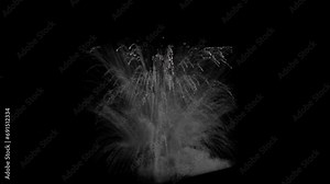 Large Explosion with particles trails on transparent background 4K video with alpha channel (the background is transparent)