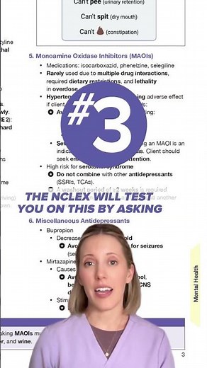 MAOI Interactions that You Need to Know on the NCLEX🧐 #NCLEX #nursingstudent #nursingschool