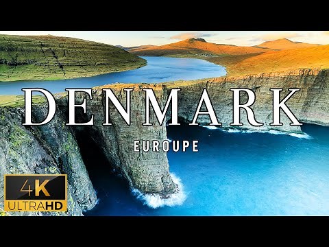 FLYING OVER DENMARK (4K UHD) - Wonderful Natural Landscape With Calming Music For Stress Relief