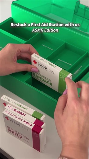 There’s something calming about a first aid kit being gently stocked and ready for whatever life brings. A little organisation can bring a lot of peace of mind. Video: ASMR restock of a wall-mounted first aid kit. #redcross #nzredcross #firstaid #asmr #firstaidkit | New Zealand Red Cross