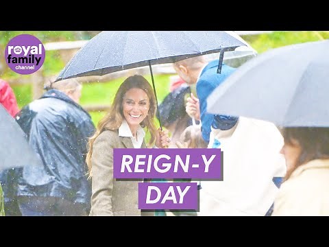 Prince and Princess of Wales Brave Heavy Rain at Natural History Museum Visit