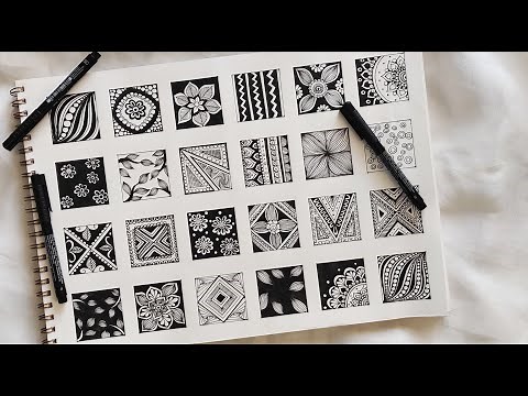 24 Easy Mandala Patterns For Beginners || 24 zentangle patterns || Doodle Patterns, Mandala Patterns