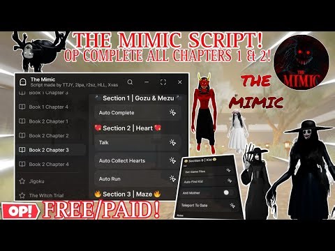 The Mimic👹 Flow Script Super OP🔥 Auto Fully Complete Game Book 1 & 2✨ Free & Paid😎 (Pc,Mobile🤩)