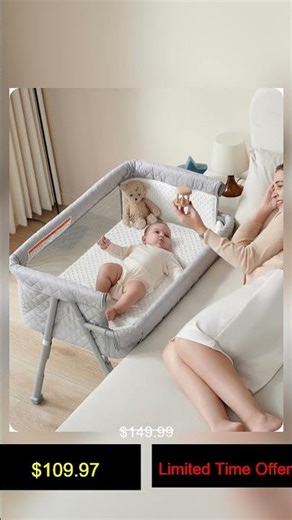 AirClub Bassinet Bedside Sleeper, Baby Crib for Newborn, Baby Bassinets Bedside Sleeper with 4