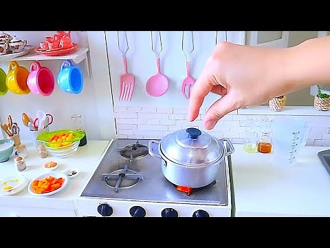 Coconut Beef Curry KITCHEN TOY PLAY SET MINI FOOD COOKING MINIATURE ASMR..