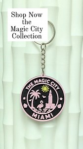 Miami Keychain - the Magic City - Florida - Black and Gold Yellow   Other Colors - Etsy