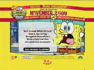 The SpongeBob SquarePants Movie website commercial