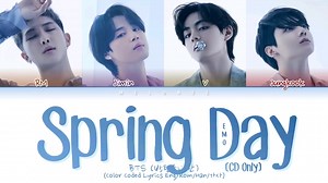 BTS Spring Day (V Demo)歌词视频公开