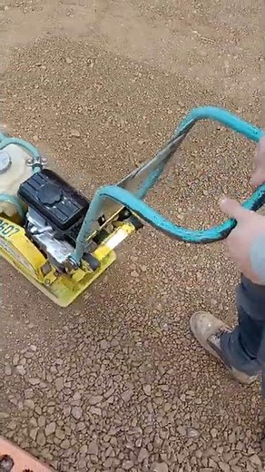 compacting hard-core using a wacker plate
