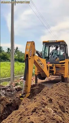 JCB 3DX BACKHOE digging water pipeline