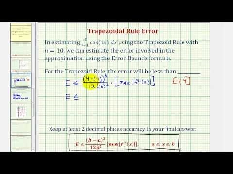 Trapezoid Rule Error - Numerical Integration Approximation