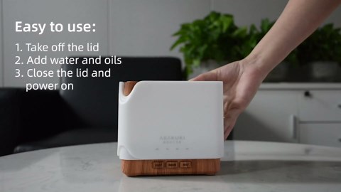 ASAKUKI 700 ml Premium Essential Oil Diffuser, 5 in 1 Ultrasonic Aromatherapy Fragrant Oil Vaporizer Humidifier, Timer and Auto-Off Safety Switch, 7 LED Light Colors