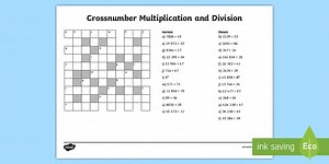 Crossnumber Multiplication and Division Worksheet