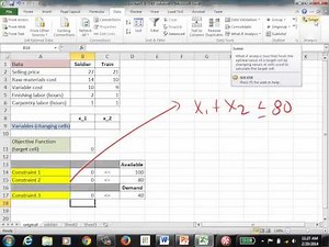 Solving a linear program (LP) using Microsoft Excel