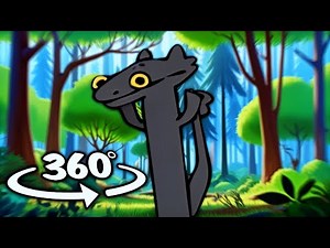 Toothless Dancing to Driftveil City But It's Animated 360º - VR/4K
