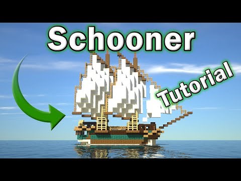 Minecraft Tutorial: How to Make a Boat/Ship (Schooner)