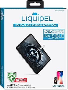 LIQUIPEL Liquid Glass Screen Protector with $150 Protection Plan - Nano Liquid Phone Screen Protection - Apple Watch, Smartphones, Tablets - Enhanced Impact & Scratch Defense